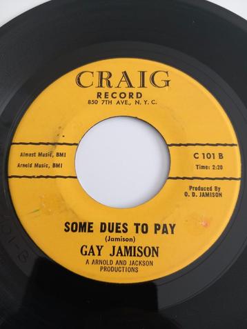 GAY JAMISON. SOME DUES TO PAY. POPCORN USA 45T, Enlèvement ou Envoi, Comme neuf