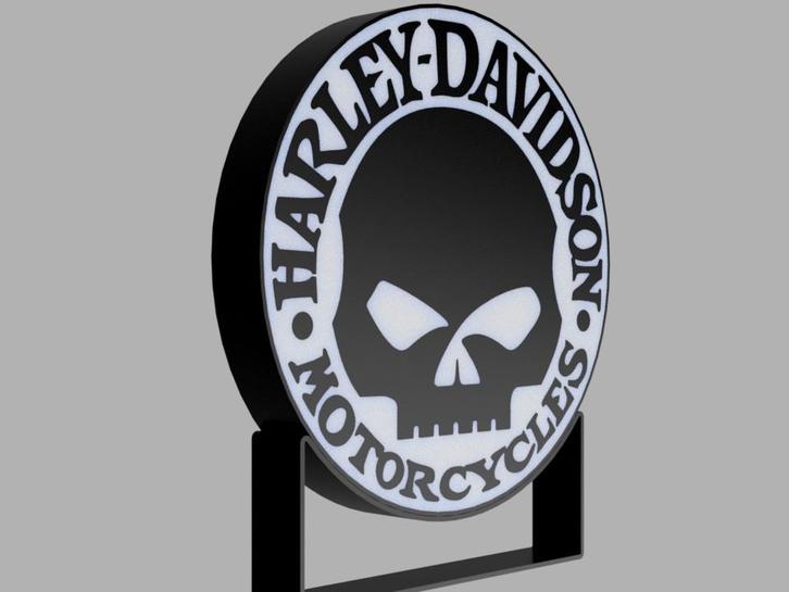 Boîte publicitaire Harley Davidson Flame Skull très unique., Collections, Marques & Objets publicitaires, Enlèvement ou Envoi