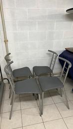 4 chaises de cuisine en métal et une table avec arrondi, Ophalen, Gebruikt, Vier, Cuisine