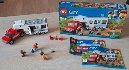 Lego city 60182 pick-up truck en caravan, Kinderen en Baby's, Speelgoed | Duplo en Lego, Zo goed als nieuw, Lego, Complete set