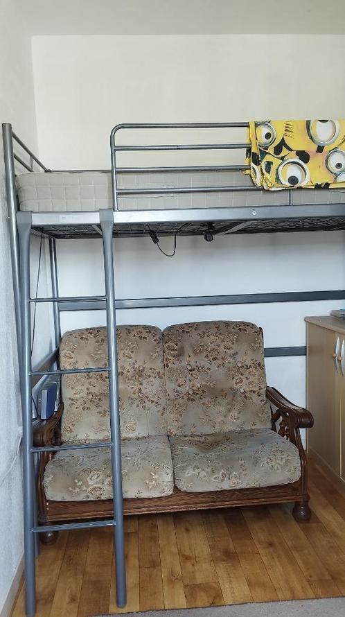 Hoogslaper, kinderbed ,stapelbed, metaal, prima staat, Kinderen en Baby's, Kinderkamer | Bedden, Zo goed als nieuw, 180 cm of meer
