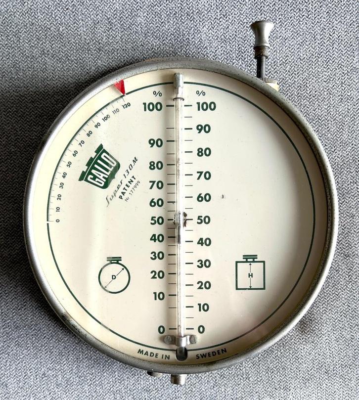 GALLO Pneumatische METER (jaren 60) Diam 21 cm Dikte 5,5 cm, Verzamelen, Merken en Reclamevoorwerpen, Gebruikt, Overige typen