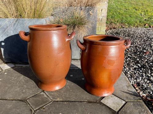 2 pots en grès, Jardin & Terrasse, Vases de jardin, Comme neuf, Enlèvement ou Envoi