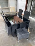 Zwarte tuinset, Ophalen, Gebruikt, 5 zitplaatsen, Tuinset