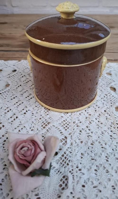 Antieke Franse Foie gras pot, saterhoofdjes, Sarreguemines, Antiek en Kunst, Antiek | Keramiek en Aardewerk, Ophalen of Verzenden