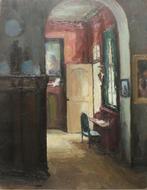 Richard Leutenez (1881-1963): Interieur (O/D, 51 x 61 cm), Enlèvement ou Envoi