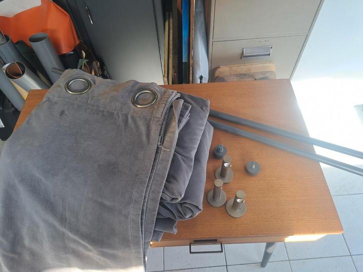Gordijnen en stangen, Huis en Inrichting, Woonaccessoires | Overige, Gebruikt, Ophalen