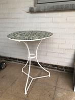 Vintage tafel met mozaïek, Tuin en Terras, Ophalen, Gebruikt, Rond, Metaal