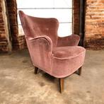 Vintage roze fauteuil/ eenzit / clubzetel, Ophalen of Verzenden