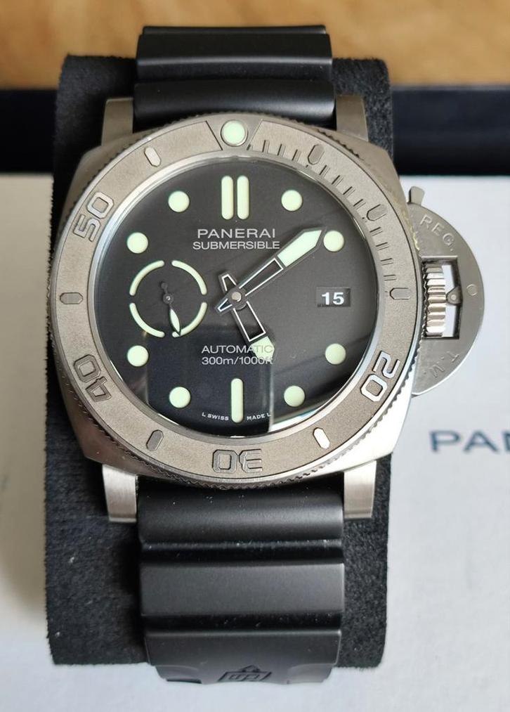 T.K. i.nw.st. Panerai Submersible PAM 00984 van 04-2020., Handtassen en Accessoires, Horloges | Heren, Zo goed als nieuw, Polshorloge