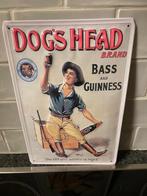 Vintage metalen reclamebord Bass & Guinness, Verzamelen, Biermerken, Ophalen of Verzenden, Zo goed als nieuw, Reclamebord, Plaat of Schild
