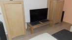 Salontafel van natuurlijk eikenhout en steen, Ophalen, Gebruikt, 100 tot 150 cm, Moderne - chêne naturel