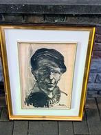 lavis portrait homme signe marc plettinck, Antiek en Kunst, Kunst | Schilderijen | Klassiek, Ophalen of Verzenden