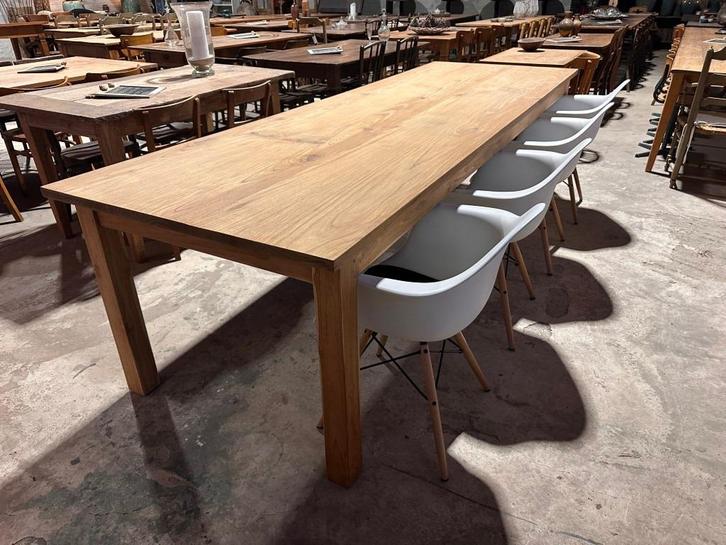 Authentieke boerentafel - 301 x100 cm + 80 cm hoog / 3 lades, Huis en Inrichting, Tafels | Eettafels, Zo goed als nieuw, 50 tot 100 cm