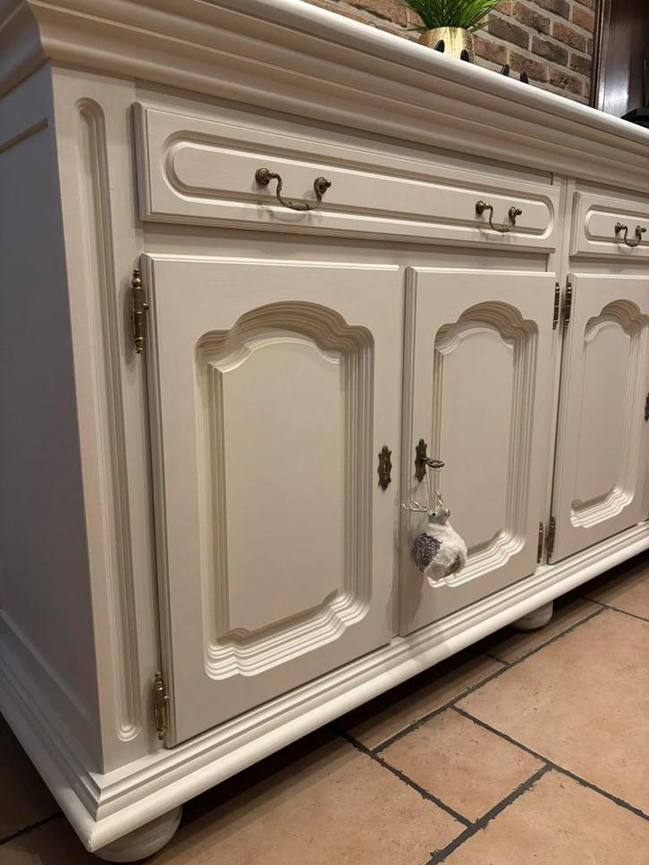 Buffet en chêne de style champêtre, Maison & Meubles, Armoires | Dressoirs, Comme neuf, 200 cm ou plus, 50 à 75 cm, Avec tiroir(s)