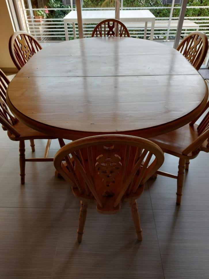 Eettafel en stoelen, Huis en Inrichting, Tafels | Eettafels, Zo goed als nieuw, 100 tot 150 cm, 150 tot 200 cm, Vijf personen of meer