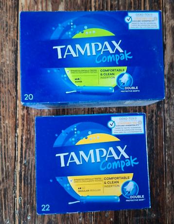 2 boites tampax compak 