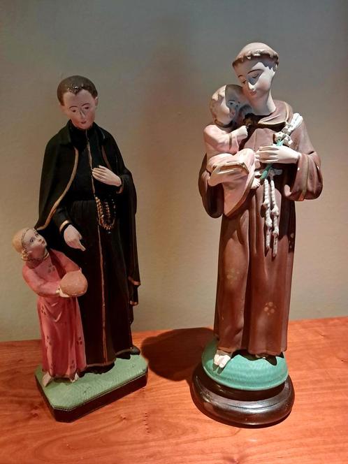2 prachtige  heiligenbeelden,St antonius  en Heilige  Gerard, Antiek en Kunst, Antiek | Religieuze voorwerpen, Ophalen of Verzenden