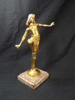Bronzen Art Deco beeld halfnaakt danseres, Antiek en Kunst, Kunst | Beelden en Houtsnijwerken, Ophalen of Verzenden