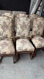 6 stoelen stof en hout, Antiek en Kunst, Antiek | Meubels | Stoelen en Sofa's, Ophalen