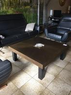 Exclusieve , zuurgeetste messing salontafel met agaatsteen, Ophalen, Zo goed als nieuw, Metaal
