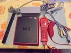 Console WII mini rood + controller + nunchuck + kabels(orig), Ophalen of Verzenden, Gebruikt, Met 1 controller