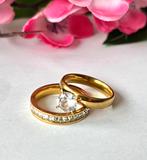 Bagues dorées lot, Neuf, Avec cristal, 17 à 18, Femme