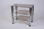 Serveerkast trolley drankkast audio kast Chrome Rookglas 70s, Huis en Inrichting, Ophalen, Gebruikt