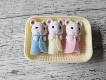 Sylvanian Families (setnr 5337) - Marshmallow Mouse triplets beschikbaar voor biedingen