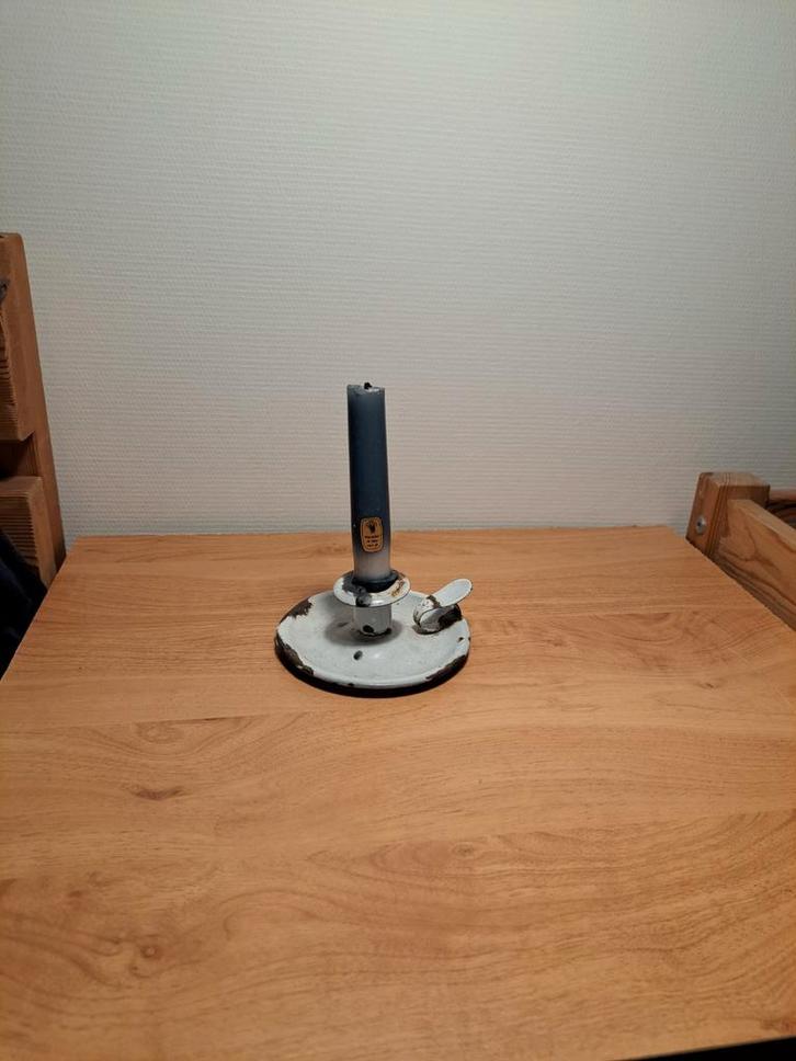 Zeer antieke echte kaarsenhouder  in metaal, Antiek en Kunst, Antiek | Kandelaars, Overige materialen, Ophalen