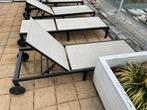 4 chaises longues Vinci noires - à peine utilisées, Jardin & Terrasse, Comme neuf, Réglable, Enlèvement, Aluminium