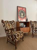 2 antieke fauteuils met mooi vintage bloemenmotief, Antiquités & Art, Enlèvement ou Envoi