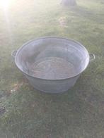 Grand bac rond étanche en zinc avec poignées, Enlèvement