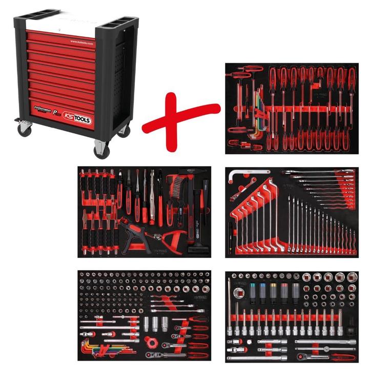 810.5299 | KS TOOLS P10 GEVULDE GEREEDSCHAPSWAGEN 299 DLG, Auto diversen, Autogereedschap, Nieuw, Verzenden