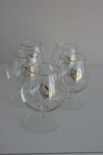 5 glazen cognac napoleon, Huis en Inrichting, Ophalen of Verzenden, Zo goed als nieuw, Glas, Glas of Glazen