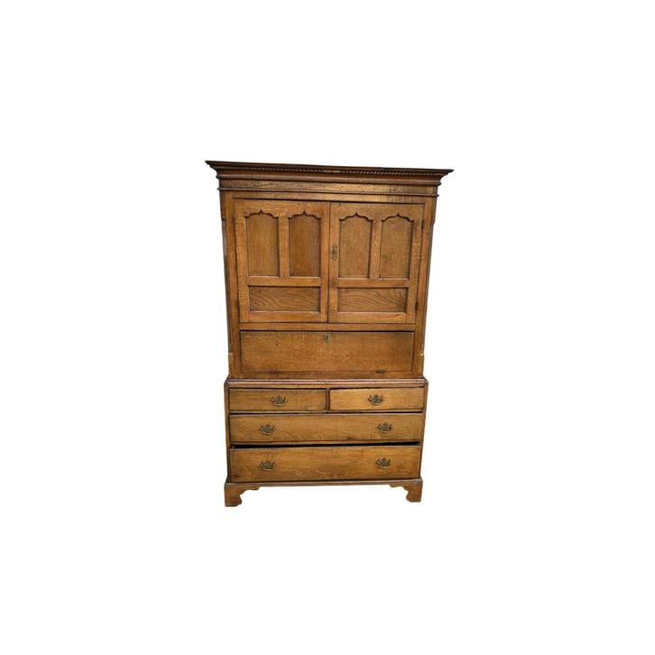 Antiek Engels Eikenhouten Kabinet, Huis en Inrichting, Kasten | Secretaires, Zo goed als nieuw, Ophalen of Verzenden