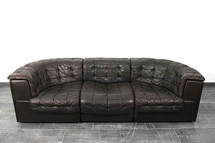 Siège trois places De Sede DS11 en cuir marron chocolat, Maison & Meubles, Canapés | Salons, Utilisé, Banc droit, Trois personnes