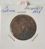 Leopold I - 5 centimes 1857, Postzegels en Munten, Munten | België, Verzenden