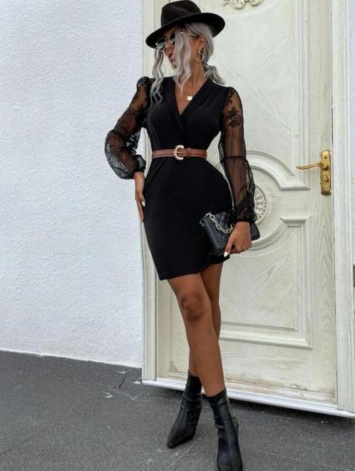 Shein - korte jurk - zwart - maat L - NIEUW, Kleding | Dames, Jurken, Nieuw, Maat 42/44 (L), Zwart, Boven de knie, Verzenden