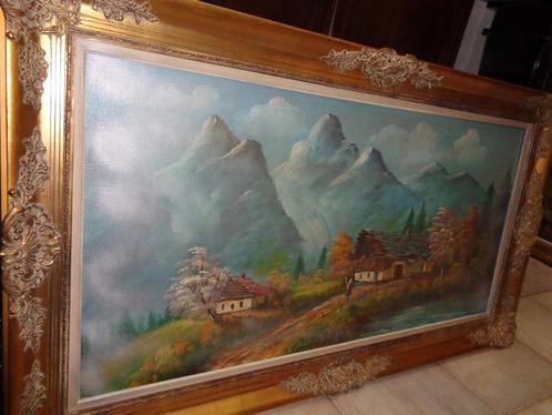 *Grote prachtige gesigneerde schilderij met zéér mooie kader, Antiek en Kunst, Kunst | Schilderijen | Klassiek, Ophalen