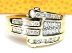 💎Brede 18KT gouden ring met zeer mooie Briljanten -1.00crt., 18 tot 19, Ophalen of Verzenden, Zo goed als nieuw, Met edelsteen