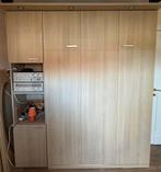 Bed in kastsysteem/opklapbed met lattenbodem - 140 x 200 cm, Huis en Inrichting, Ophalen, Beige, Tweepersoons, Zo goed als nieuw