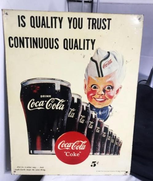 Coca-Cola emaille authentiek USA Reclamebord 36x27 😍🤠🎁👌, Verzamelen, Merken en Reclamevoorwerpen, Gebruikt, Reclamebord, Ophalen of Verzenden