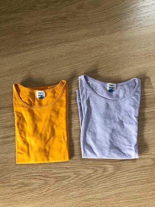 2 T-shirts Fred & Ginger, maat 140, Kinderen en Baby's, Kinderkleding | Maat 140, Zo goed als nieuw, Meisje, Shirt of Longsleeve