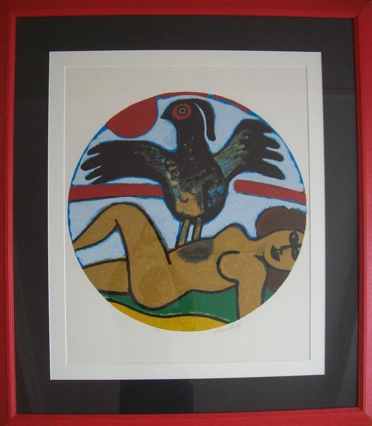 "L'oiseau present " - Guillaume Corneille, Antiek en Kunst, Kunst | Litho's en Zeefdrukken, Ophalen