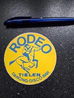 Vintage sticker Dancing Rodeo gemeente Tielen Disco Bar, Ophalen of Verzenden, Zo goed als nieuw, Bedrijf of Vereniging