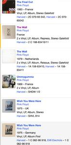 Collection Pink Floyd, Enlèvement ou Envoi, Utilisé