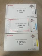 3 cartouches Canon C-EXV 26 (Z-C-Y) Canon iR C1021/iRC1028, Informatique & Logiciels, Enlèvement ou Envoi, Neuf, Toner, Canon