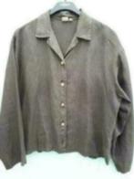 prachtige linnen blouse bruin/grijs-oksel tot oksel ca58 cm, Kleding | Dames, Blouses en Tunieken, Ophalen of Verzenden, Bruin