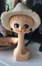 Vintage design Twiggy hoeden hoofd display sixties, Ophalen of Verzenden